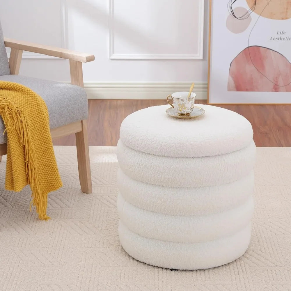 Round Storage Ottoman
