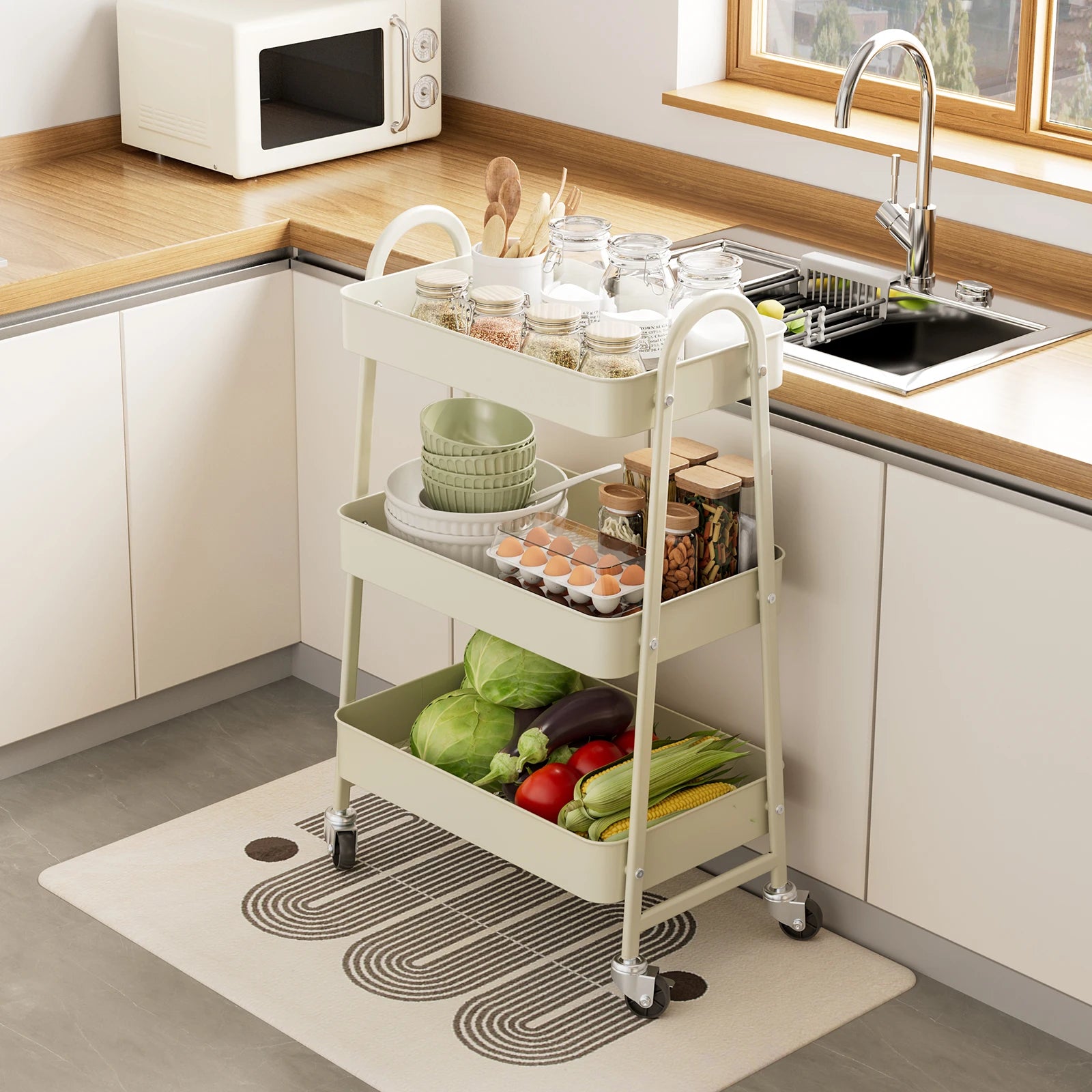 3-Tier Rolling Storage Cart