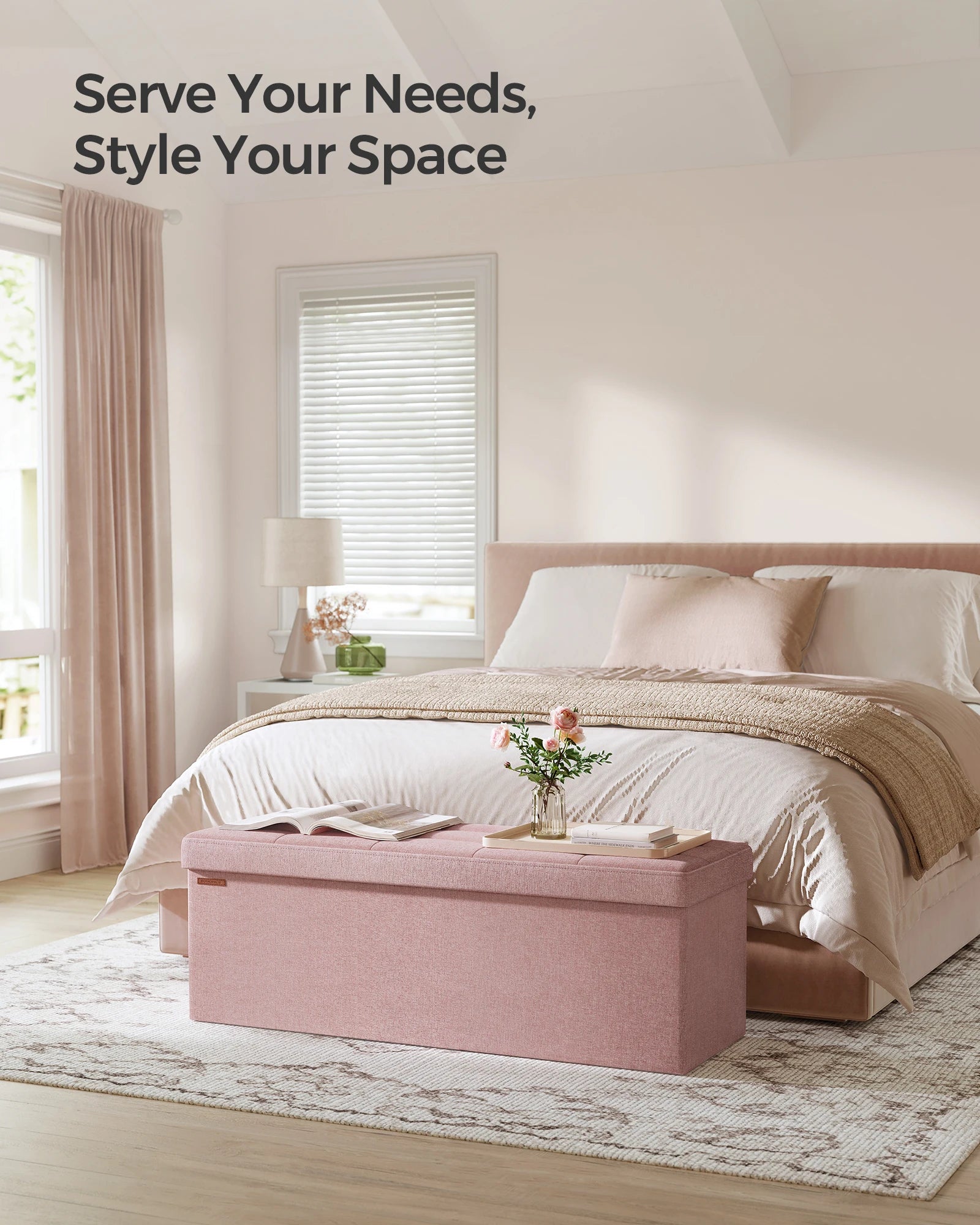 Folding Storage Ottoman Bench